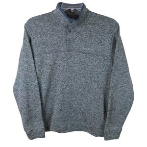 Eddie Bauer 1/4 Snap Button Pullover Radiator Fleece Sweater Men's Large Gray‎